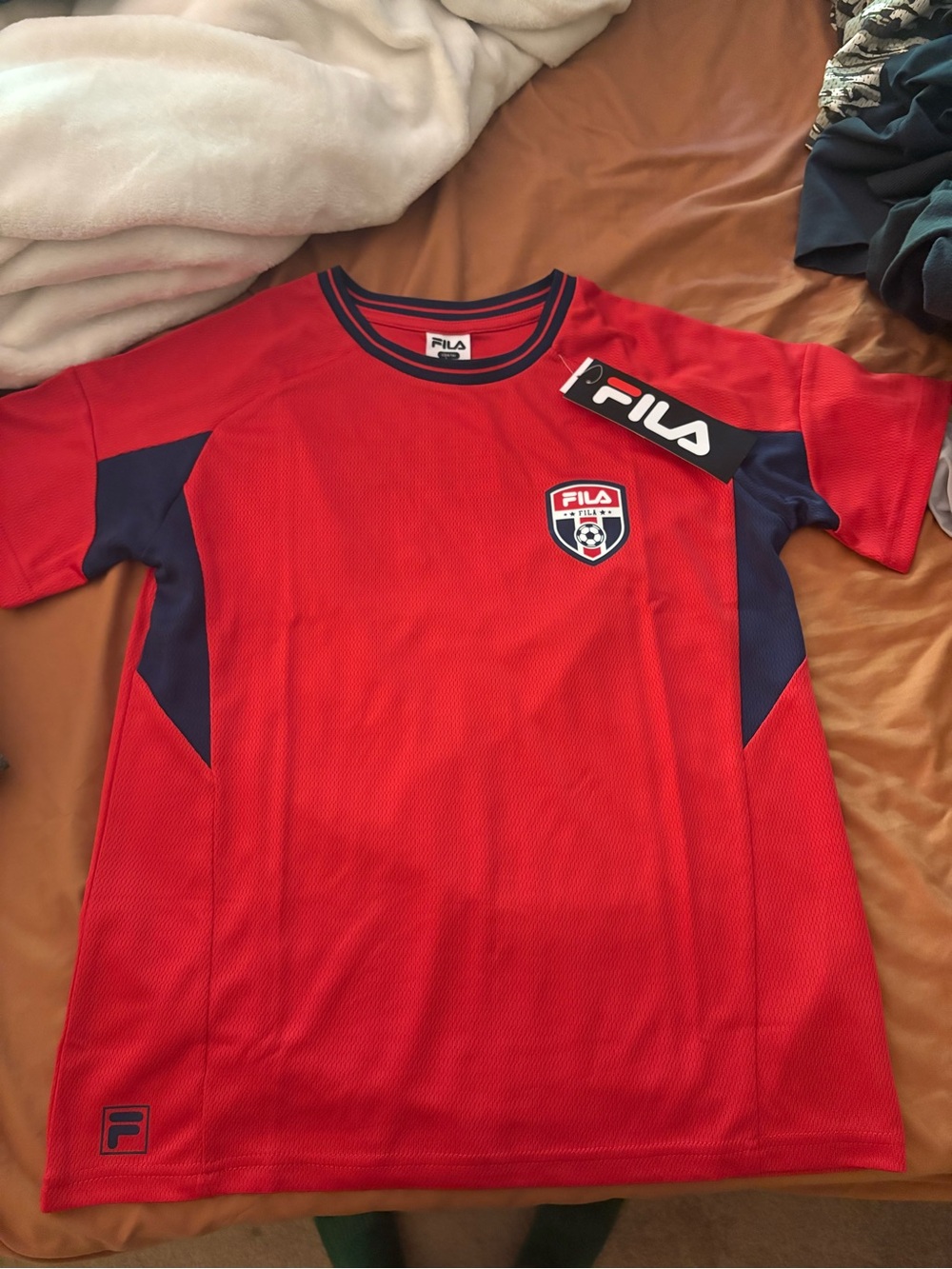 Fila USA Red and Navy Athletic Soccer Jersey